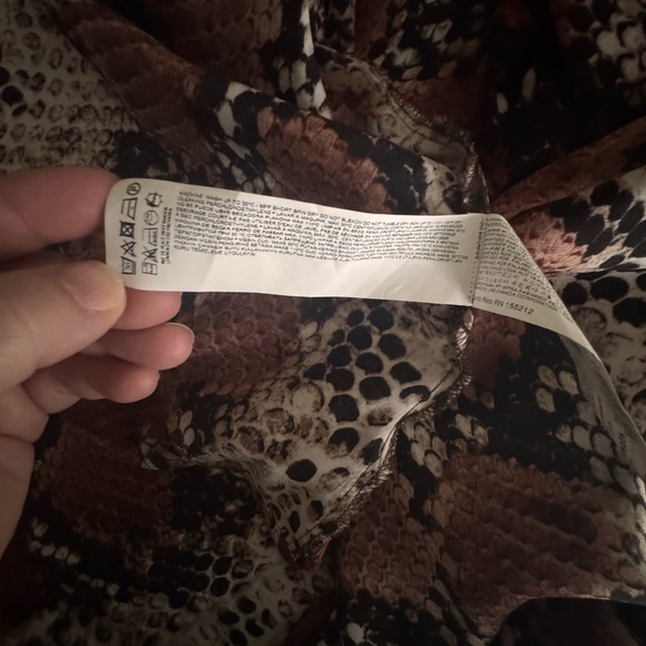 Mango Snake Print Maxi Shirt Dress V-Neck Long Sleeve - Picture 11 of 12